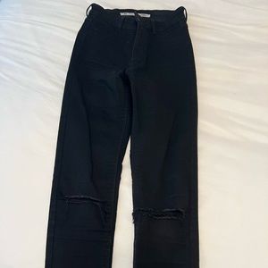 Zara super skinny black Jean with ripped detail